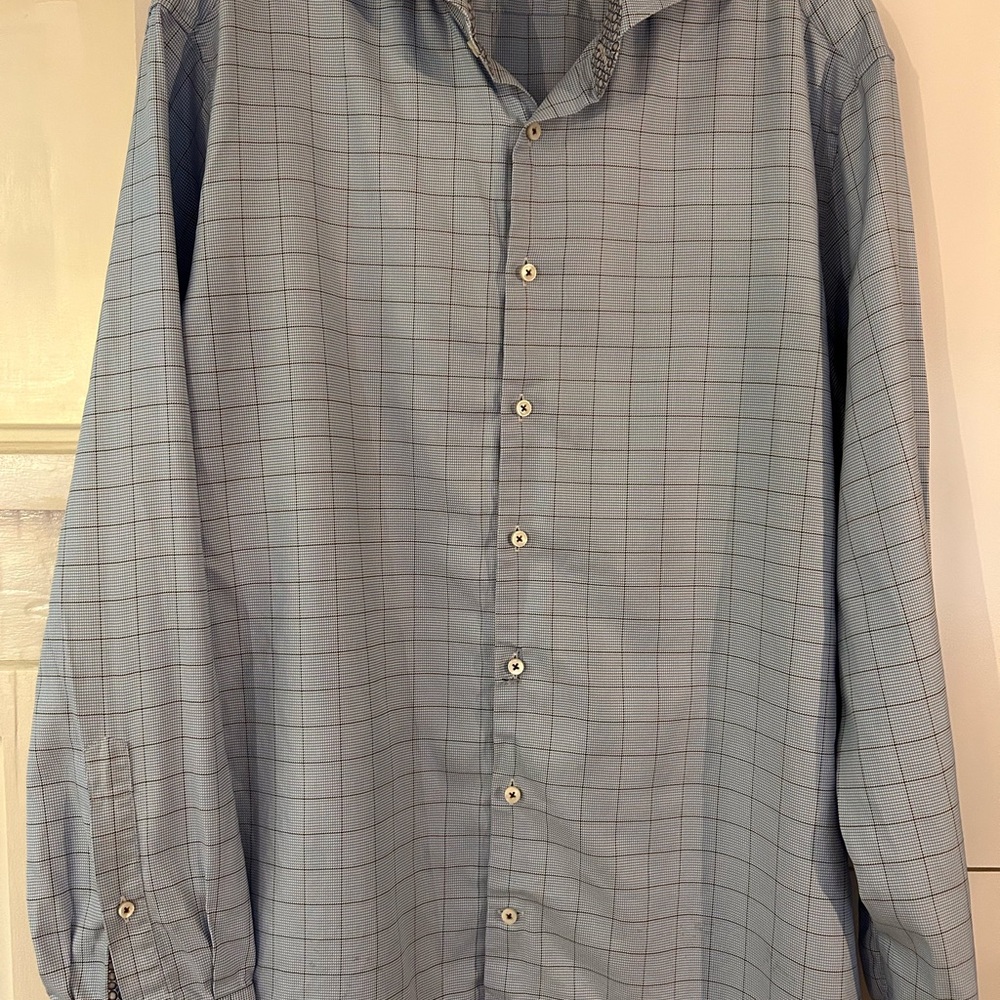 Stenstroms Fitted Men's Blue Checkered Shirt